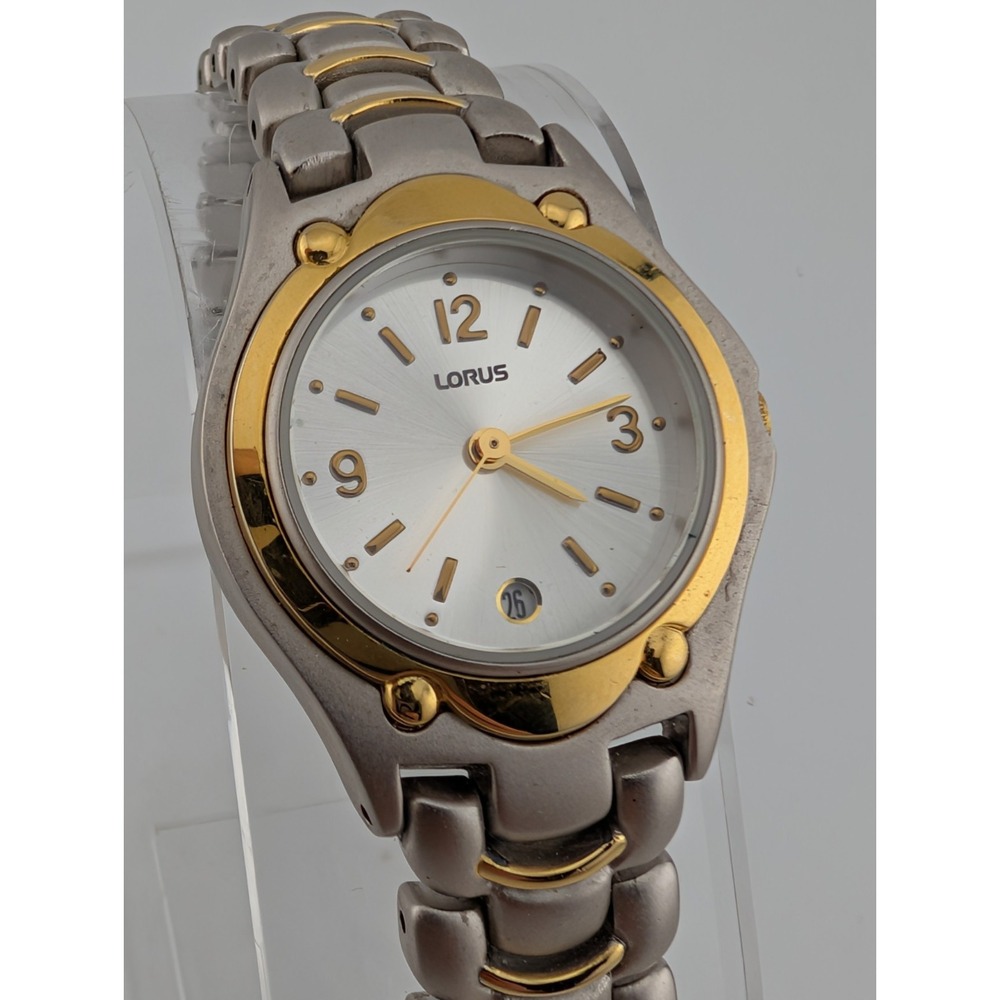 Lorus Watch Women 27mm Case Two Tone 5.5" Band- New Battery